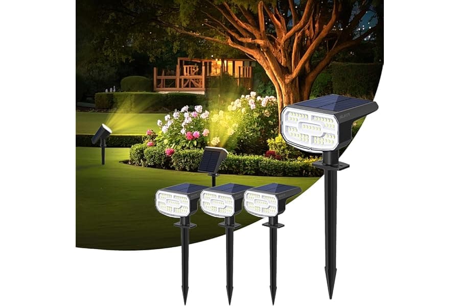 Solar Outdoor Lights Waterproof 4-Pack LED Spotlights