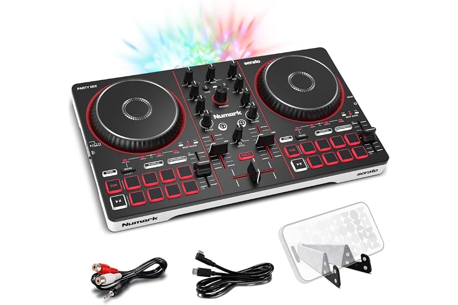 Bluetooth DJ Mixer with LED Lights & Stem Control