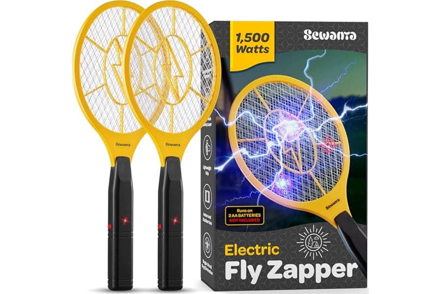 Electric Fly Swatter Handheld Bug Zapper Racket