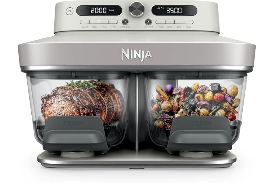 Dual Zone Glass Air Fryer: Cook 2 Meals at Once