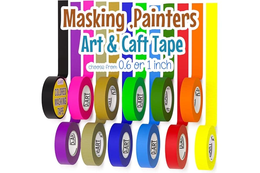 Colored Masking Tape Painters Tape - 12 or 8 Pack