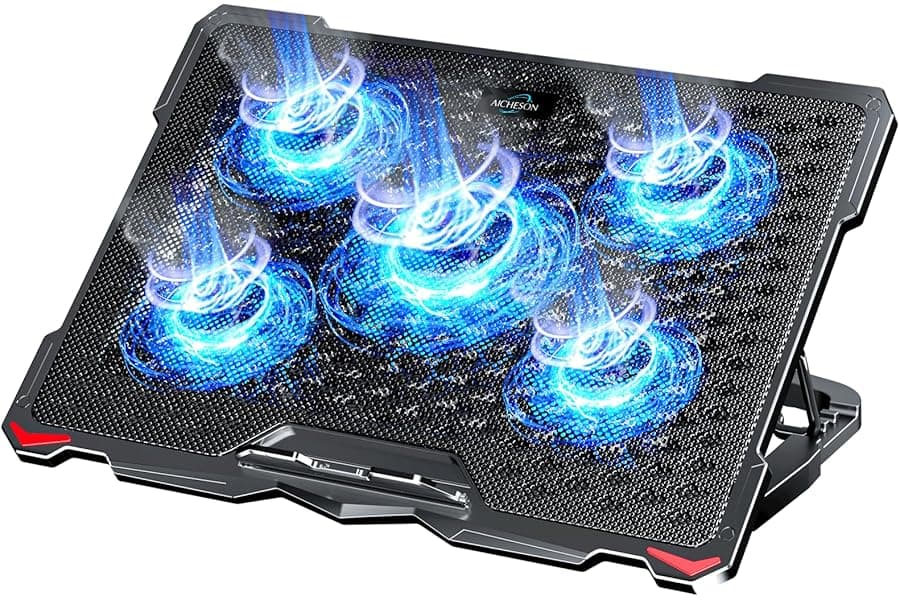 5-Fan Laptop Cooling Pad for 17.3 Inch Notebooks