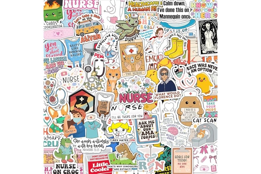 Funny Nurse Stickers - 120Pc Pack for Healthcare Workers