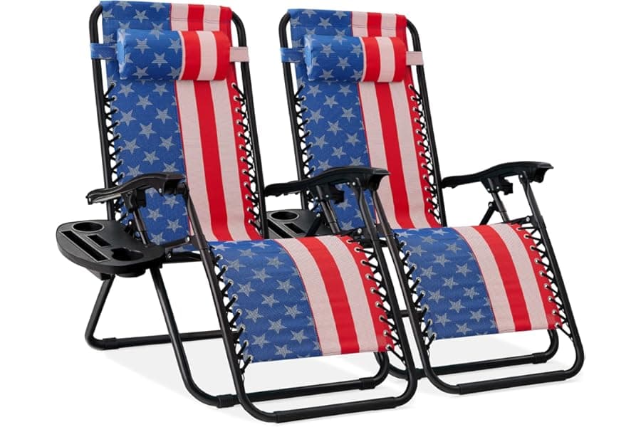 Zero Gravity Lounge Chair Set with Pillows & Cup Holders