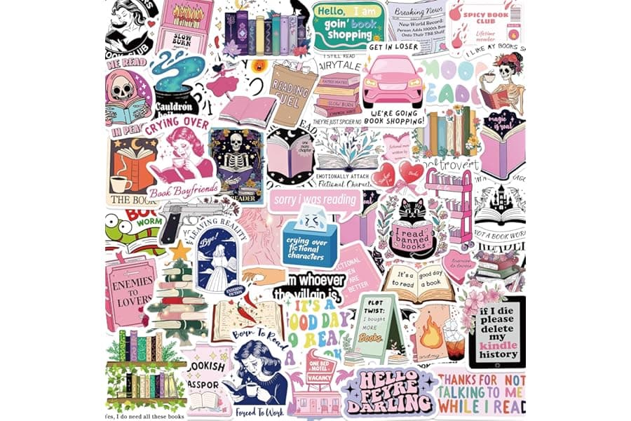 200 Book Stickers for Readers - Vinyl Waterproof Decals