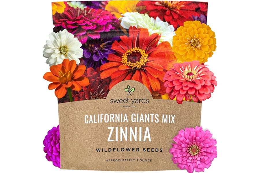 Zinnia Seeds - California Giants Mix 3,000 Pack