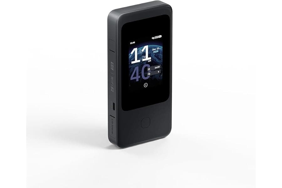 Compact 5G Travel Router with Wi-Fi 7 and Touchscreen