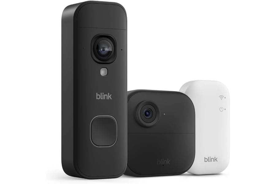 Outdoor Security Camera with Battery Doorbell Bundle