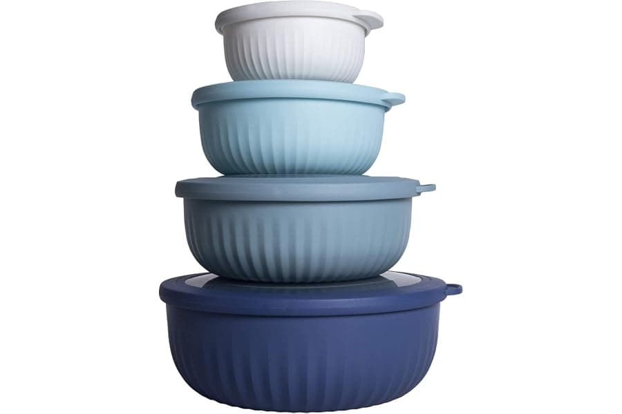 Nesting Prep Bowls with Lids for Kitchen Organization