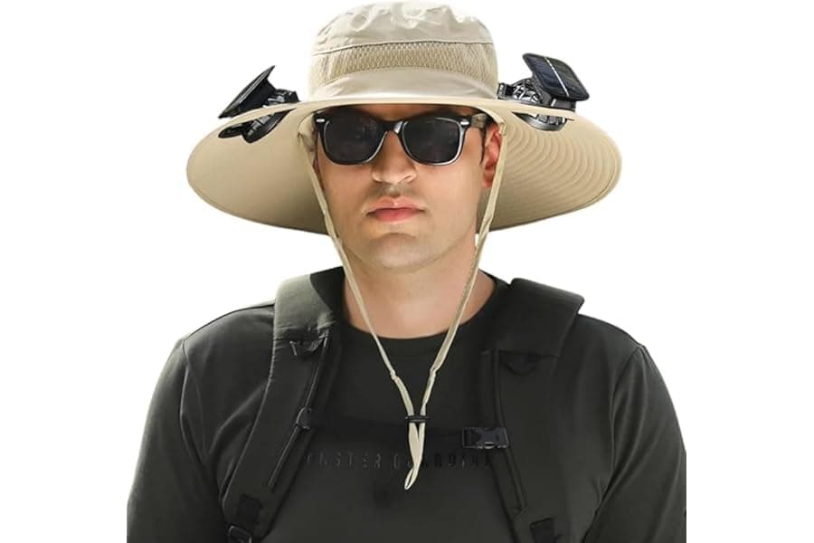 Solar Powered Sun Hat with Built-in Fan