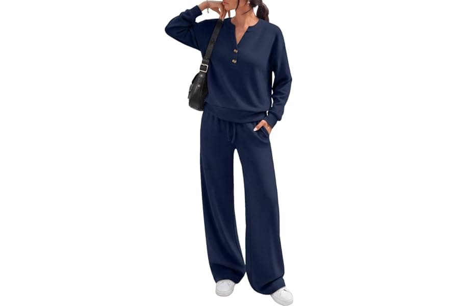 Comfortable V-Neck Lounge Set for Tall Women