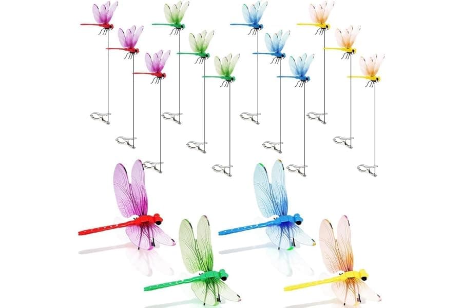 Realistic Dragonfly Garden Stakes for Pest Control