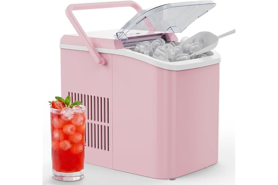 Portable Ice Maker 26lbs/24hrs - 9 Cubes in 6 Minutes