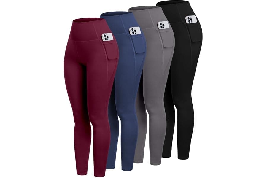 High-Waisted Yoga Leggings with Pockets and Tummy Control