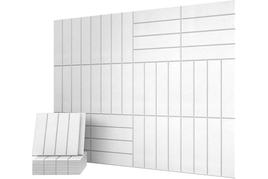 Best Soundproof Acoustic Panels: 12-Pack White Wall Panels