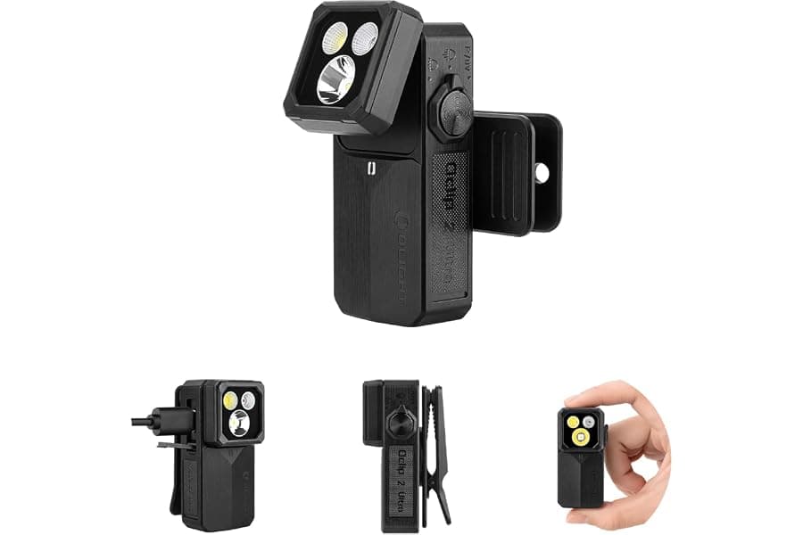 Rechargeable EDC Clip Light: 580 Lumens, Multi-Mode UV & Red