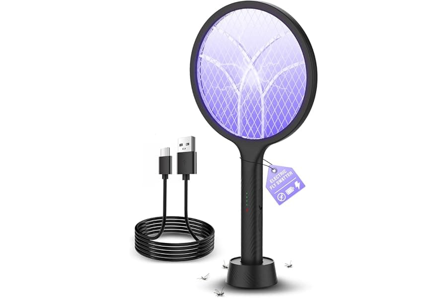 Electric Fly Swatter with UV Light & USB-C Charging