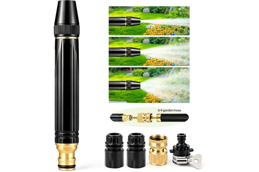 High Pressure Metal Garden Hose Nozzle with 3 Spray Modes