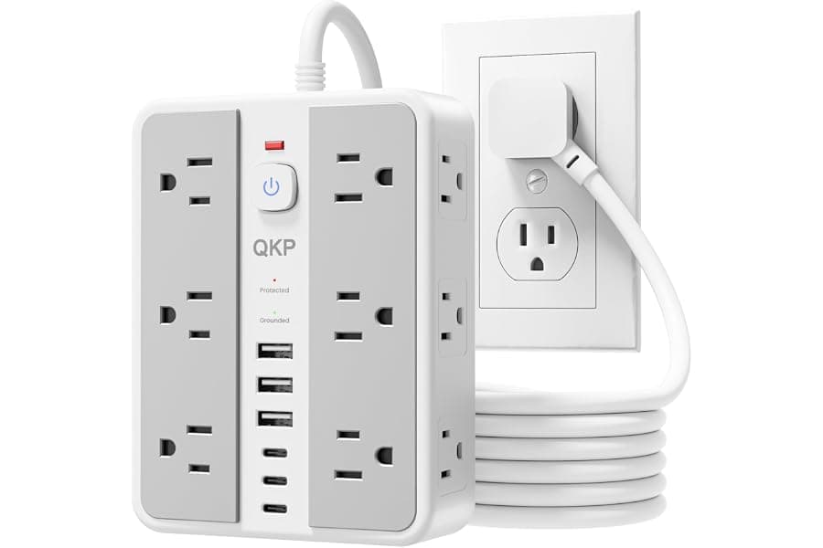 12-Outlet Surge Protector with USB-C and USB-A Ports