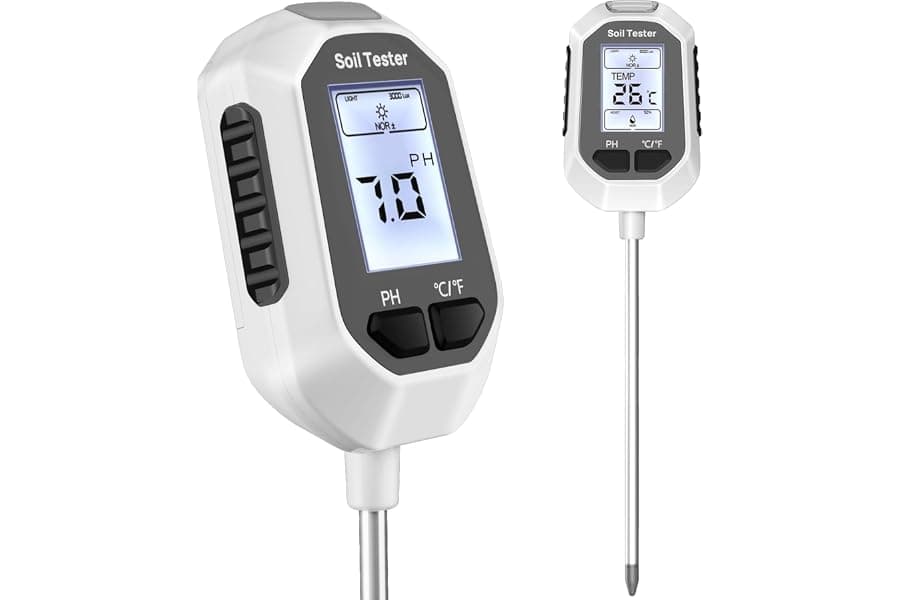 4-in-1 Digital Plant Moisture, pH & Light Meter for Gardens