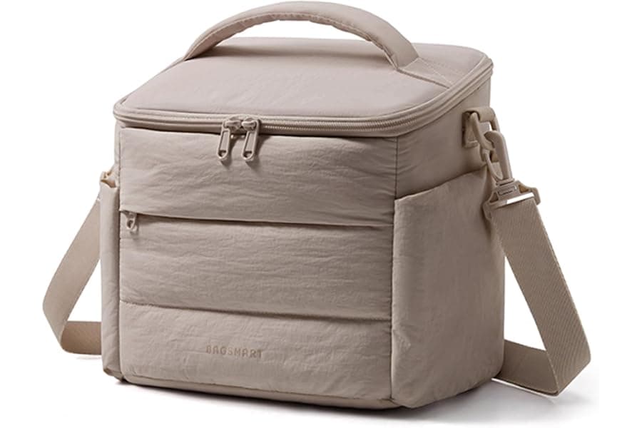 Quilted Insulated Lunch Box for Women with Adjustable Straps