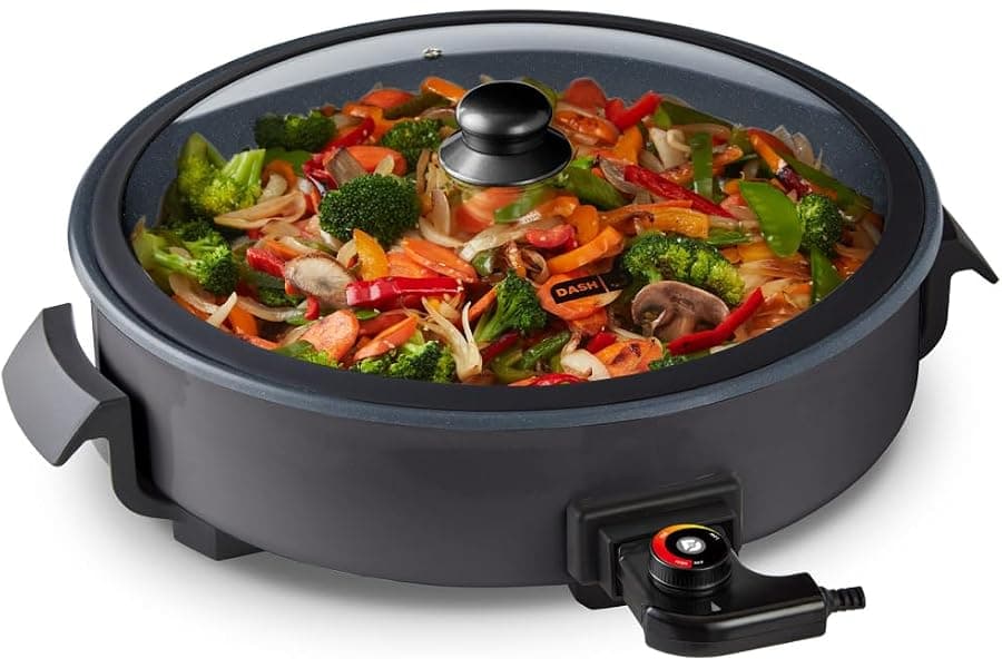 Large Family Electric Skillet with Nonstick Ceramic