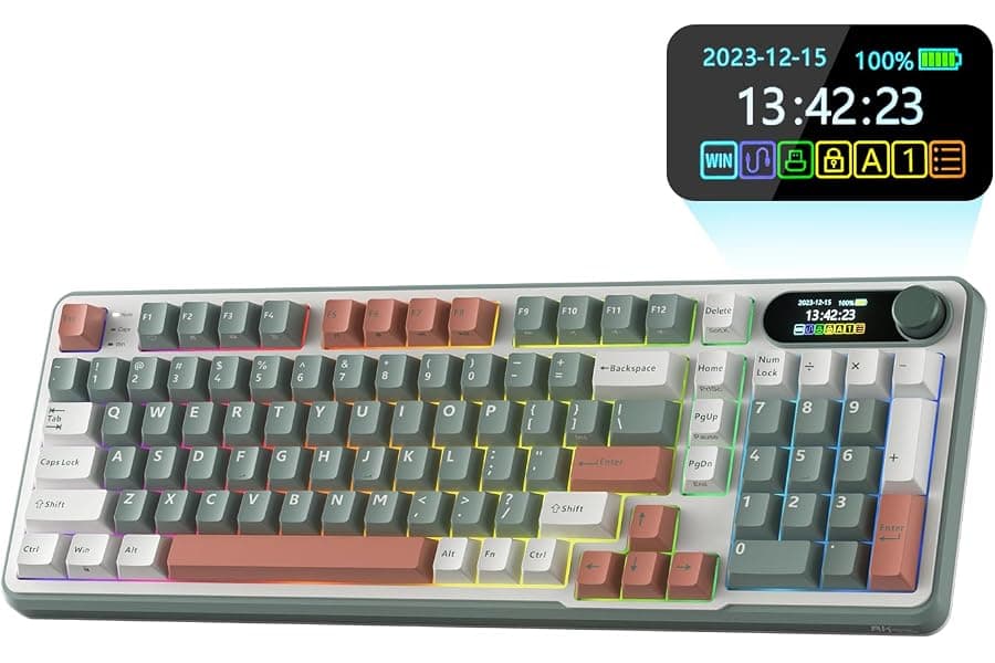 Wireless 96% Mechanical Keyboard with Smart Display & Knob
