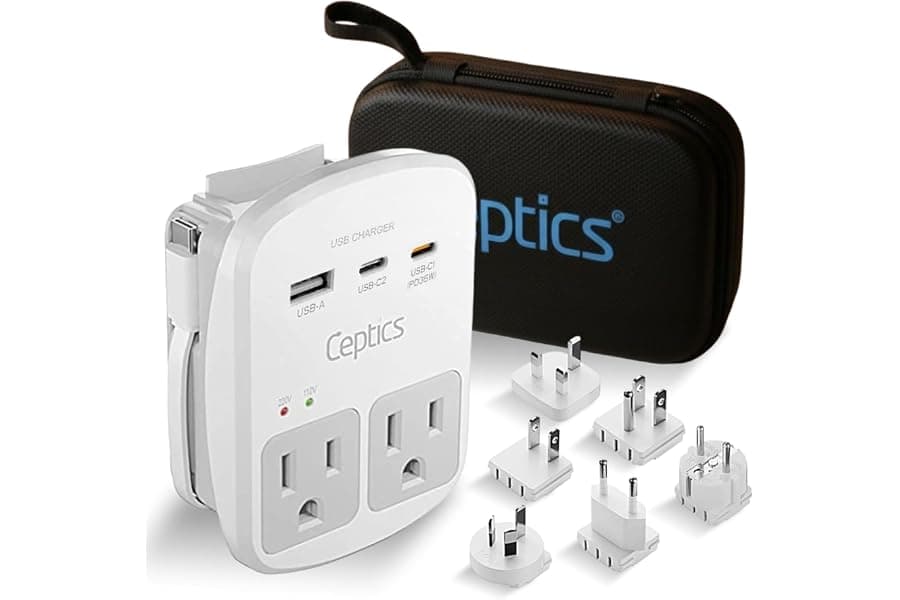 35W Universal Travel Adapter with Multiple Plugs