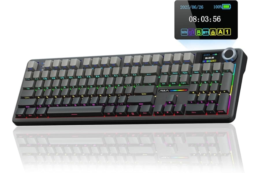 Wireless Mechanical Keyboard with OLED Screen