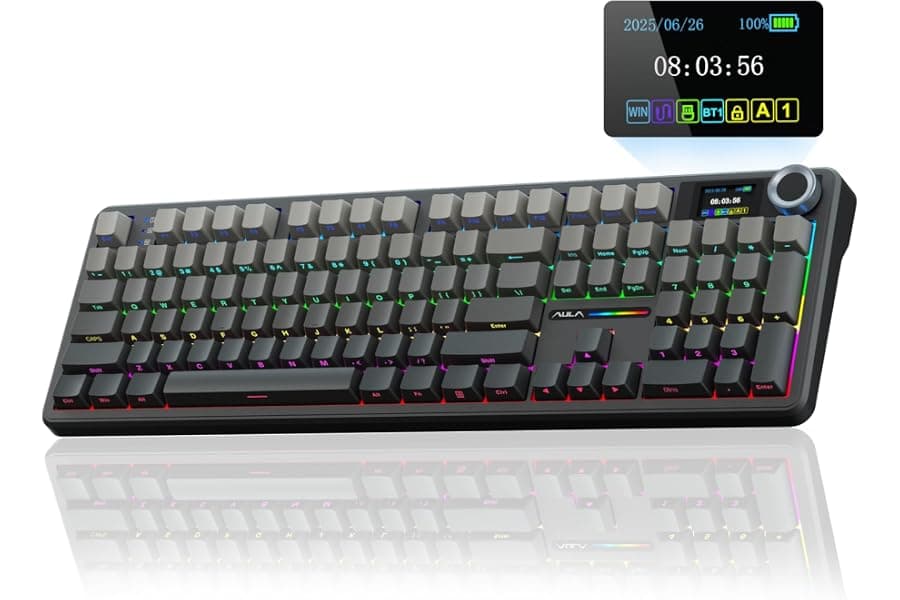 Wireless Mechanical Keyboard with OLED Screen
