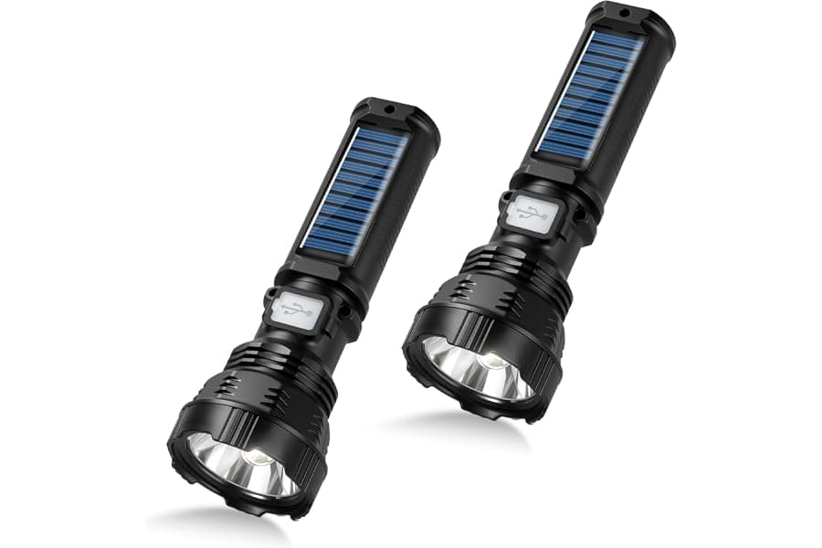 Solar LED Flashlight for Camping & Emergencies