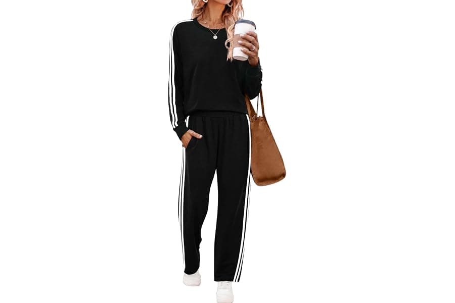 2-Piece Color Block Sweatsuit Sets for Women