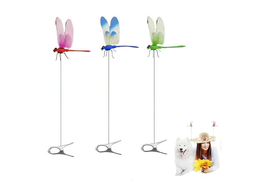 3 Pack Dragonfly Garden Stakes - Outdoor Décor