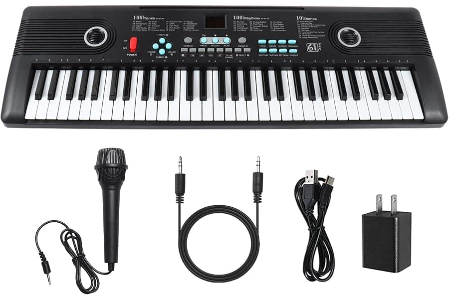 Portable 61-Key Piano Keyboard for Learning