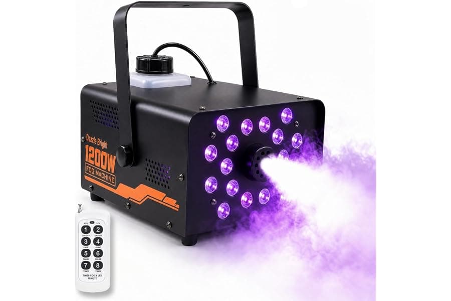 Halloween Fog Machine with Colorful LED Lights Effects