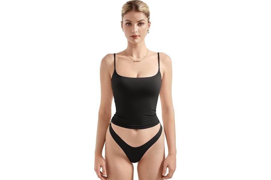 Best Women Double Line Square Neck Tank Top Summer Y2K Going Out Basic Cami Shirt - Top Picks for 2026