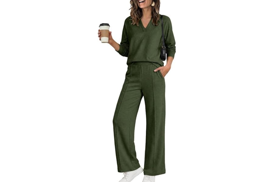Cozy Organic Cotton Lounge Set with Palazzo Pants