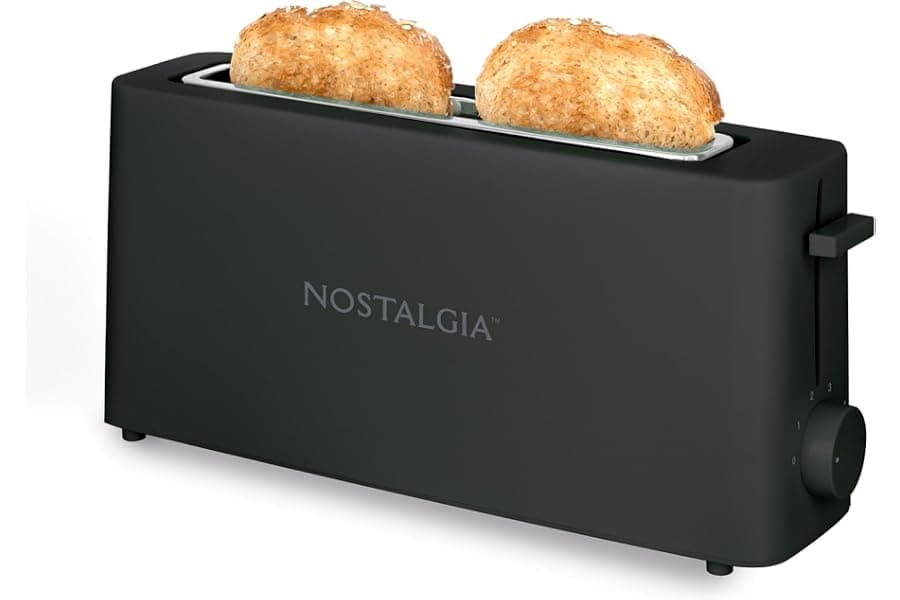 Slim 2-Slice Toaster with Wide Slots and Space-Saving Design