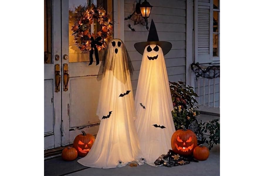 Halloween Ghost Decorations with LED Lights & Remote Control