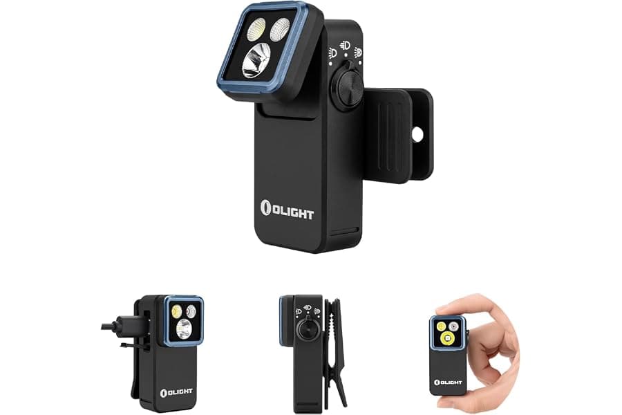 Rechargeable Clip-On Flashlight for Work and Camping
