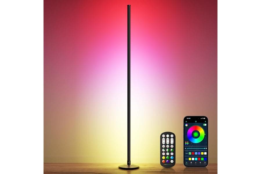 Smart RGB Corner Floor Lamp with Music Sync for Any Room