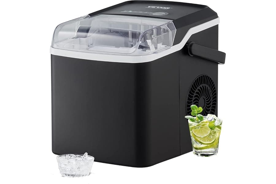 Fast Countertop Ice Maker with Auto Self-Cleaning