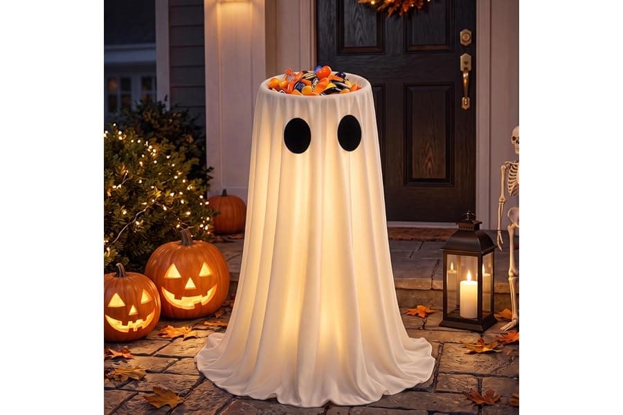 Lighted Halloween Candy Bowl for Outdoor Trick-or-Treat