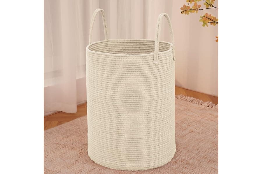 Woven Laundry Basket for Nurseries and Bedrooms