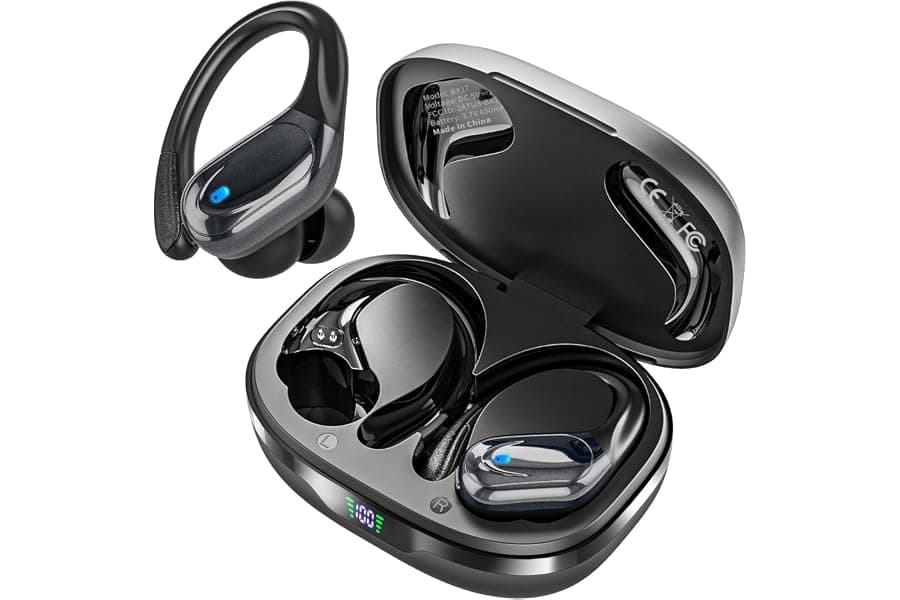 80-Hour Sports Earbuds: Waterproof Noise Canceling Wireless