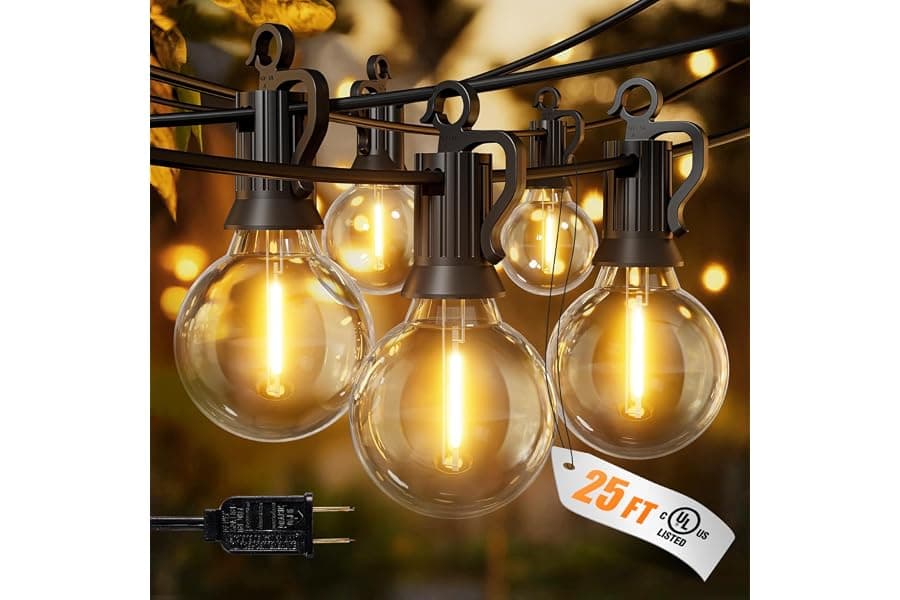 Best 25ft Dimmable G40 Outdoor String Lights