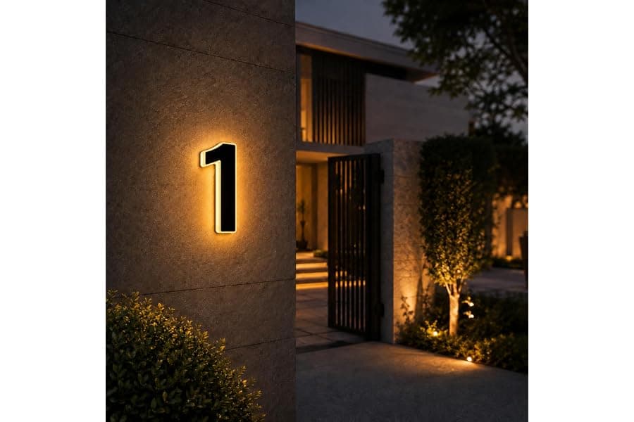 Solar Illuminated House Numbers for Outdoor Address Signs