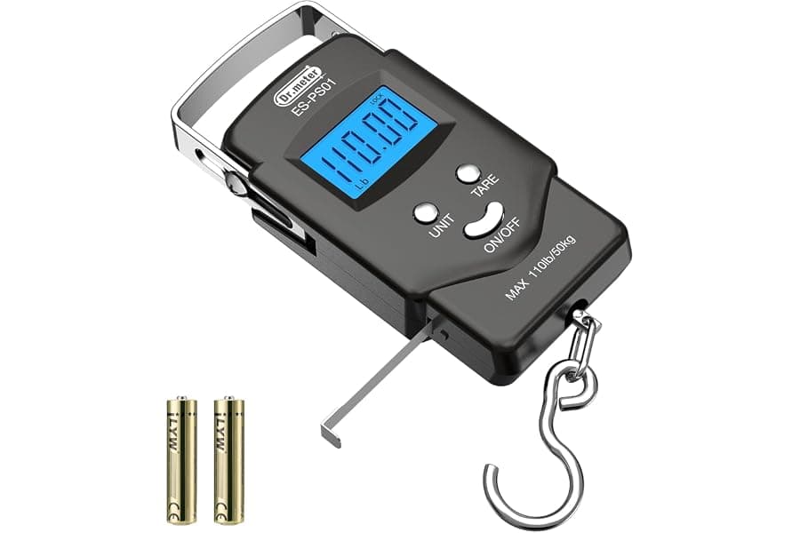 Digital Fishing Scale 110lb Backlit LCD with Measuring Tape