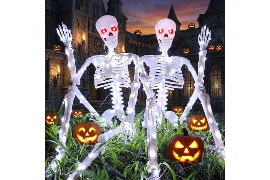 36-Inch Light-Up Skeleton Decorations for Halloween