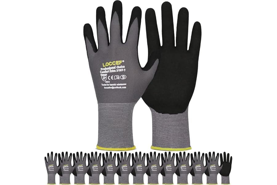 MicroFoam Nitrile Work Gloves 6 Pairs